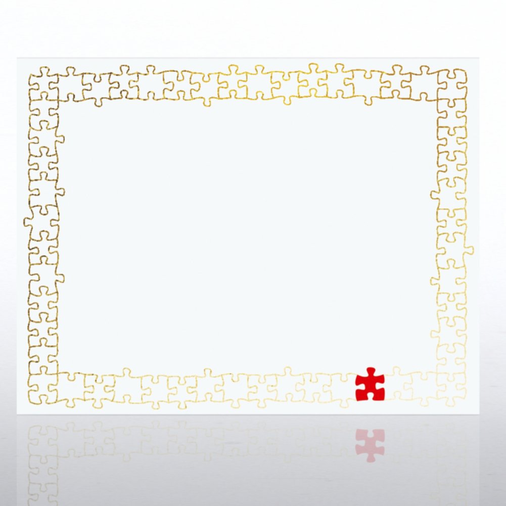 Foil Certificate Paper - Essential Piece Border - White