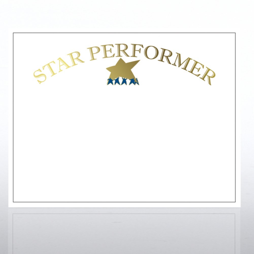 Golden Character Certificates - Star Performer - White