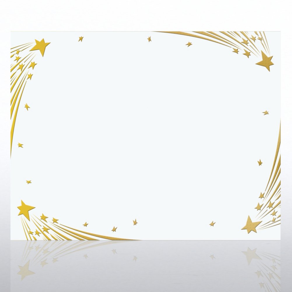Foil Certificate Paper - Shooting Stars - White