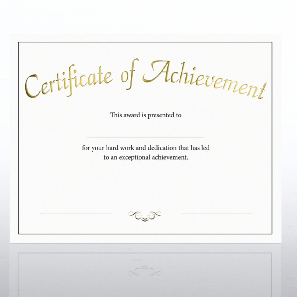 Certificate Paper - Preprinted - Certificate of Achievement