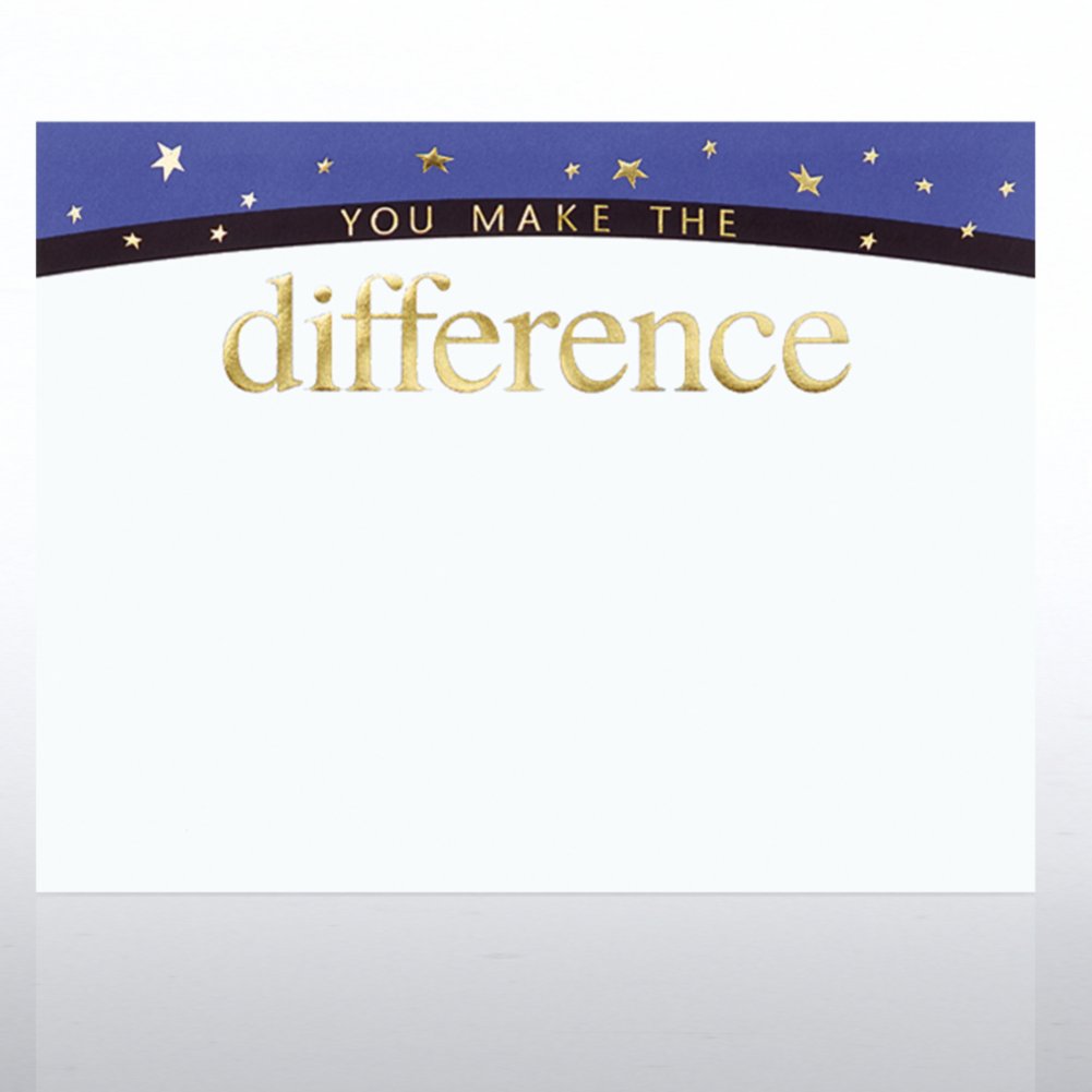 Foil Certificate Paper - You Make the Difference - Blue