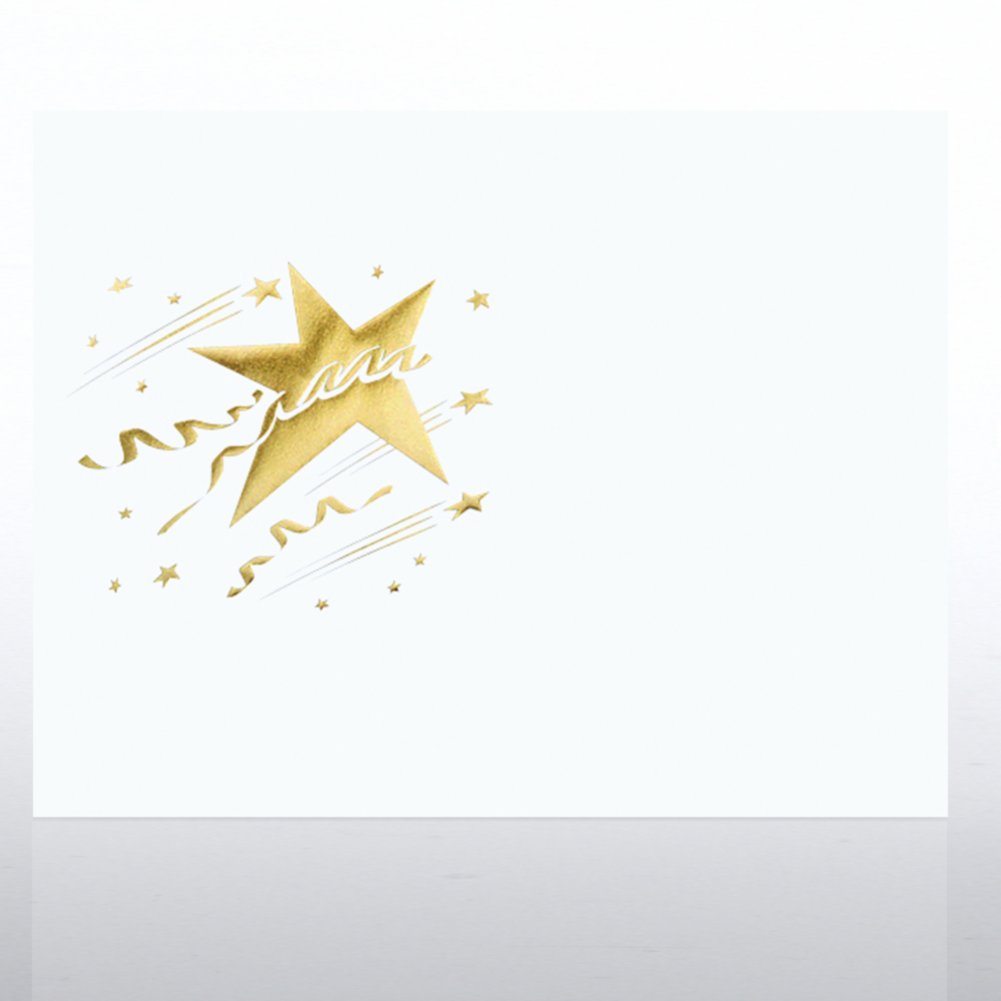 Foil Certificate Paper - Celebration Star - White