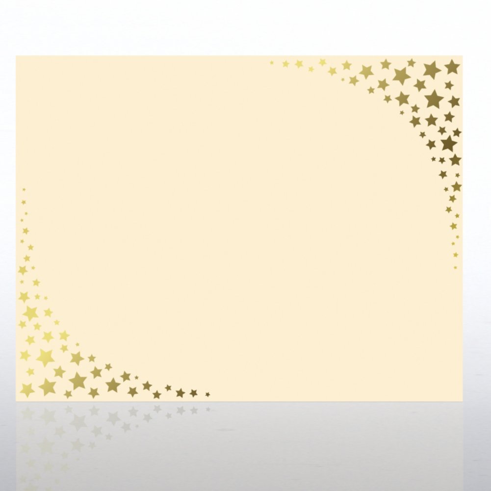 Foil Certificate Paper - Galaxy Stars - Cream
