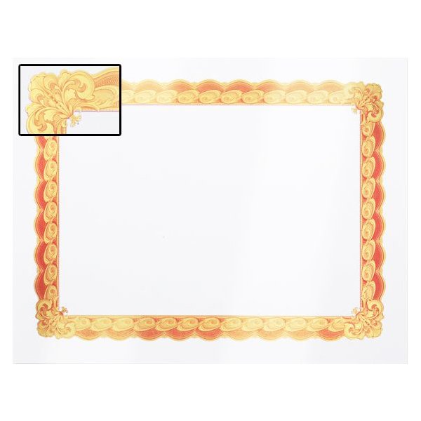 Certificate Paper - Imperial - Red/Gold