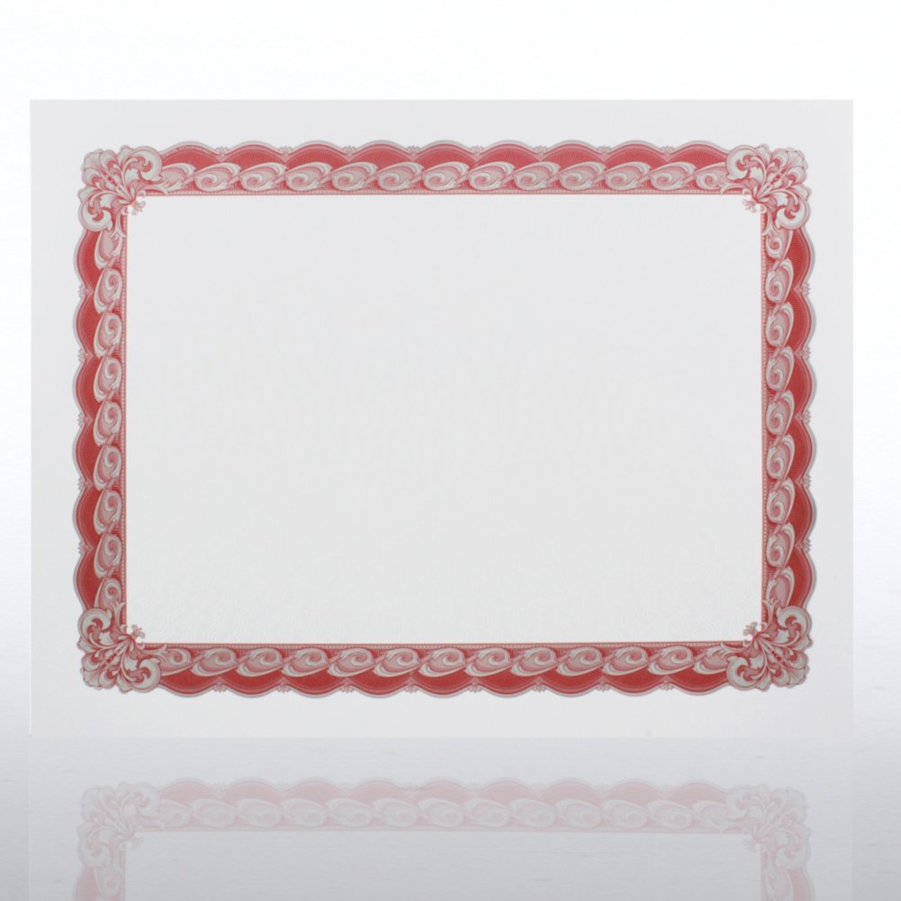 Certificate Paper - Imperial - Red/Silver