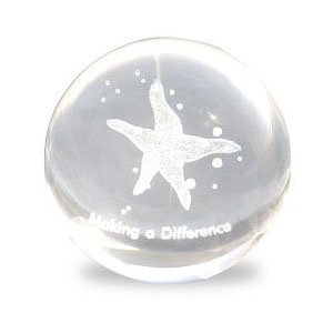 Mini Sphere Paperweight - Starfish: Making a Difference