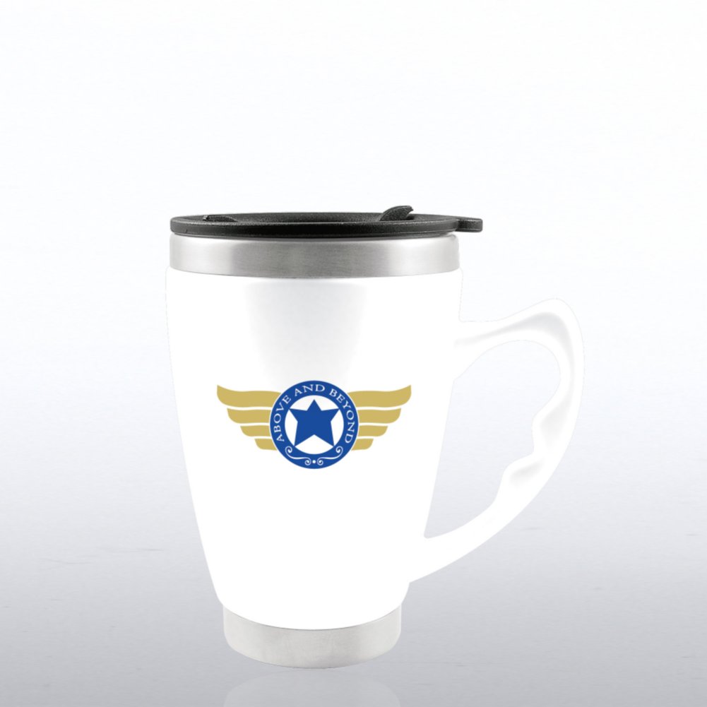 Stainless Steel & Ceramic Travel Mug - Above and Beyond