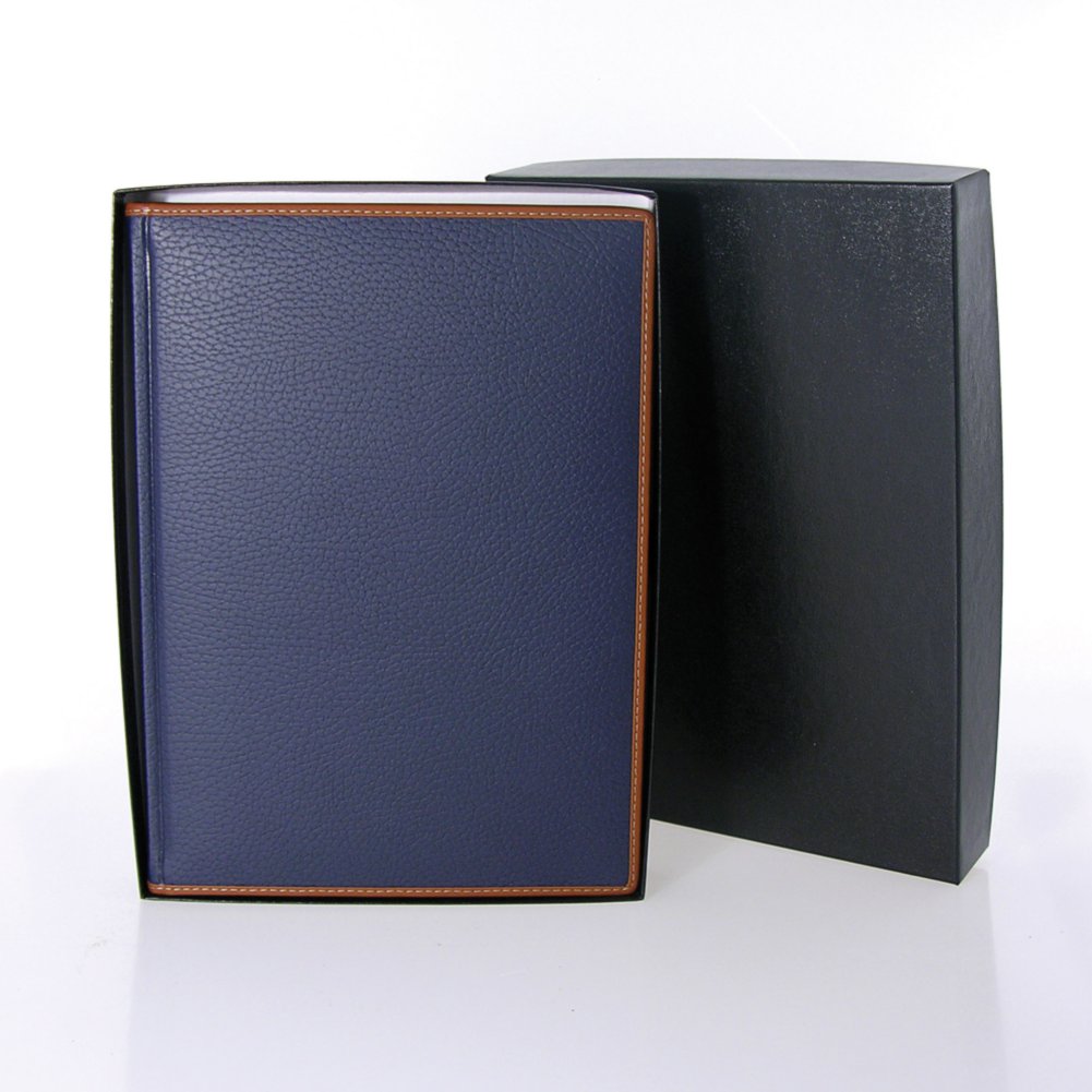 Italian Leatherette Journal - Textured Navy Blue BOX