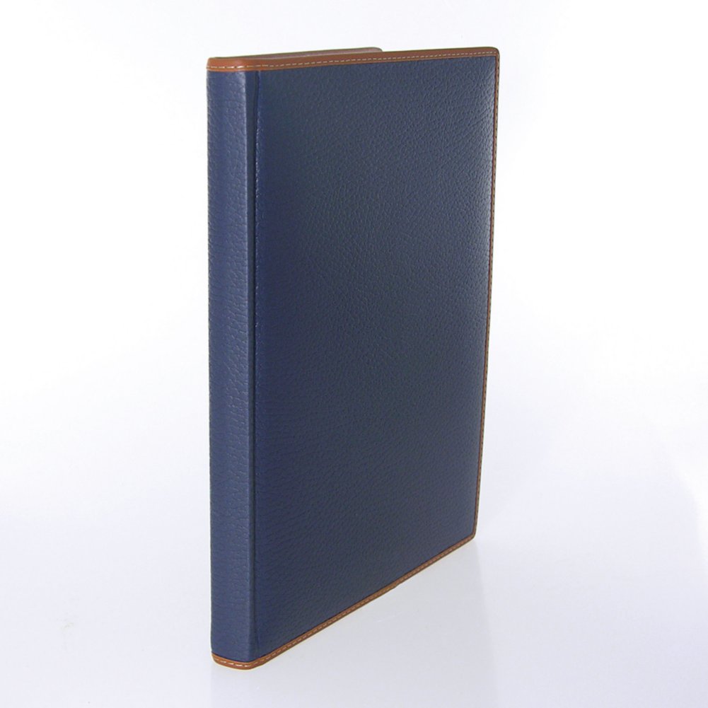 Italian Leatherette Journal - Textured Navy Blue SIDE