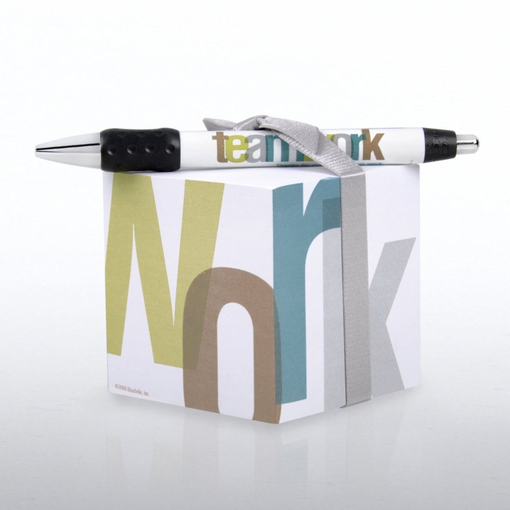Note Cube & Pen Gift Set - Teamwork BACK