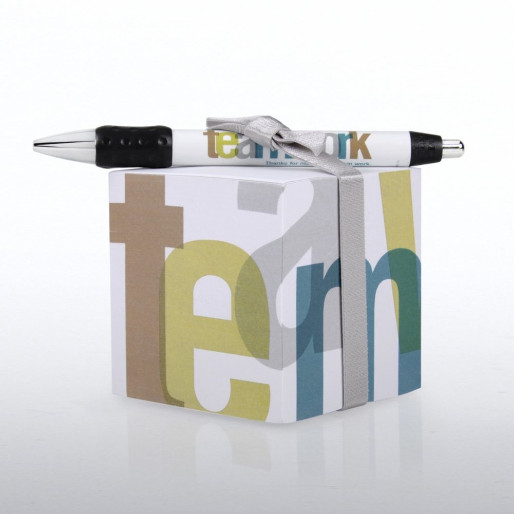 Note Cube & Pen Gift Set - Teamwork