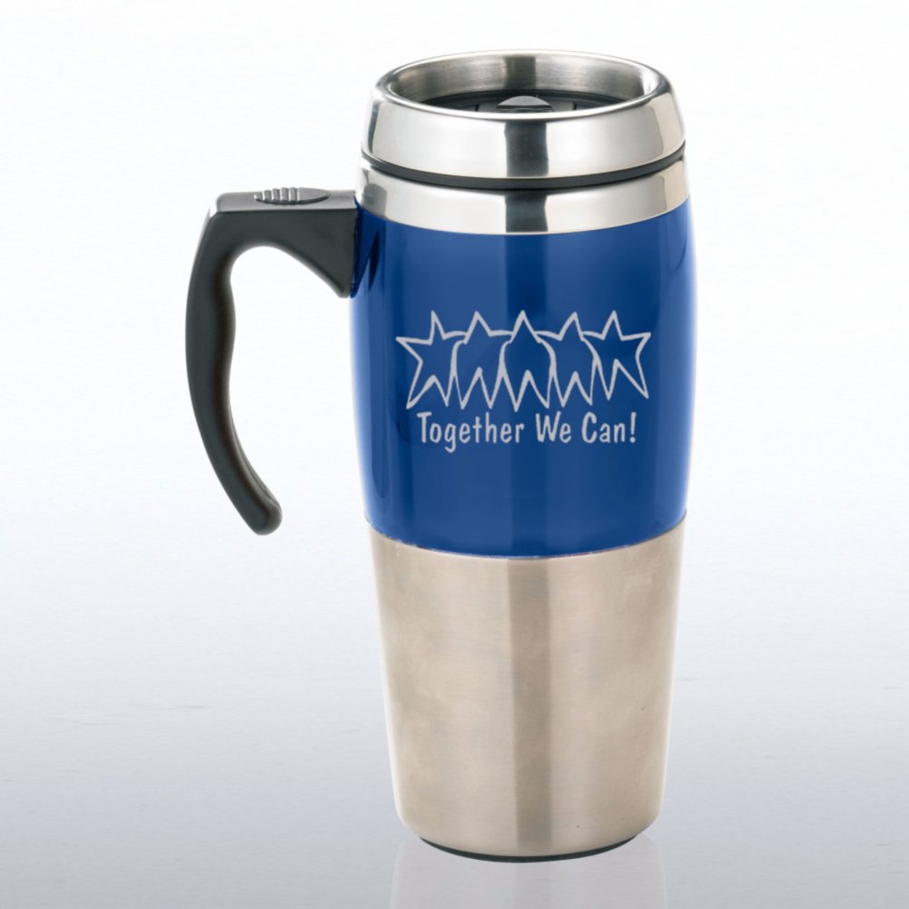 Stainless Steel Travel Mug - Together We Can - Blue