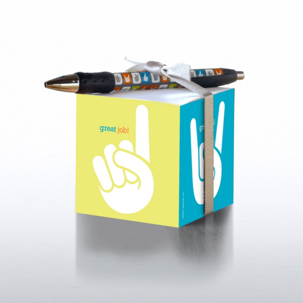 Note Cube & Pen Gift Set - Great Job! BACK