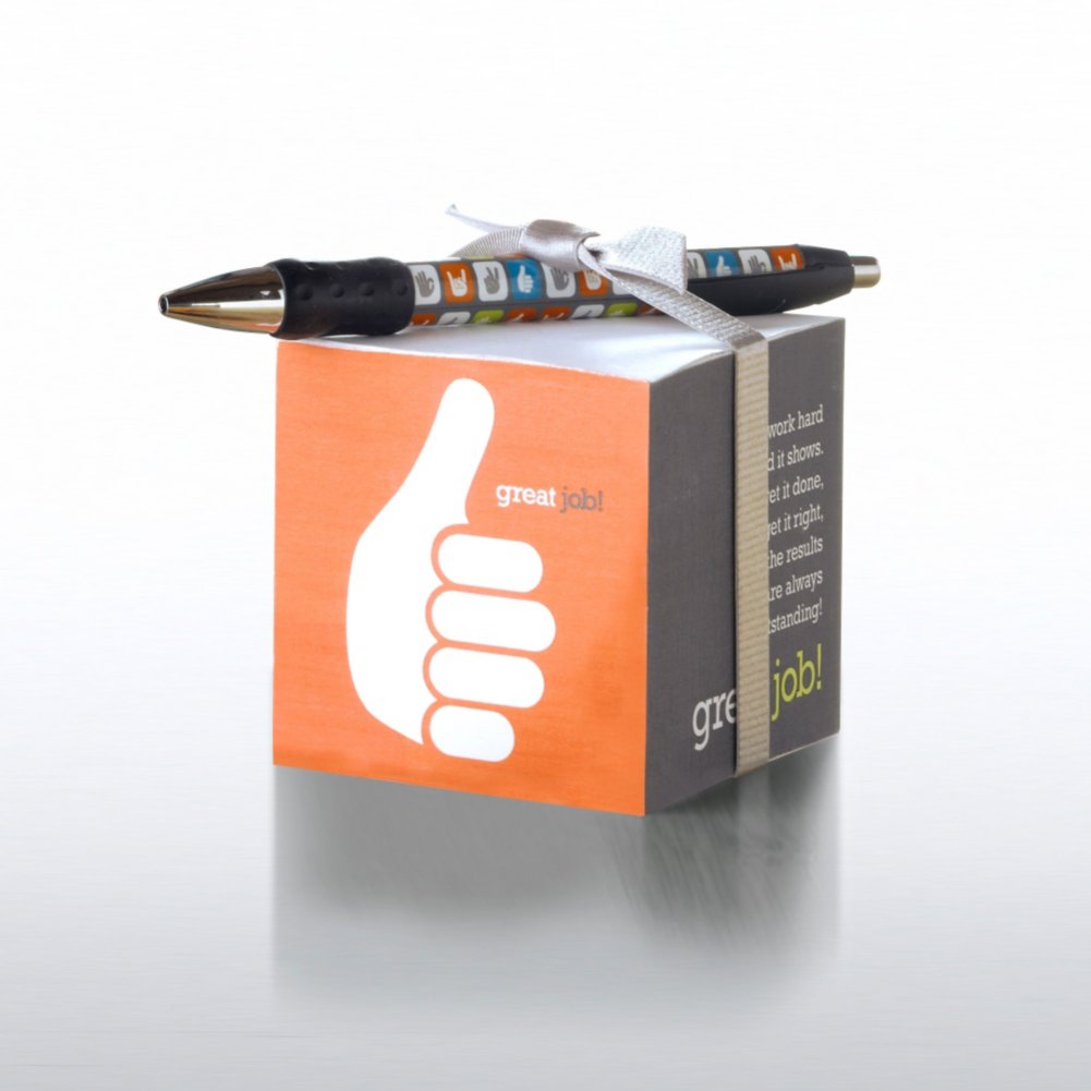 Note Cube & Pen Gift Set - Great Job!