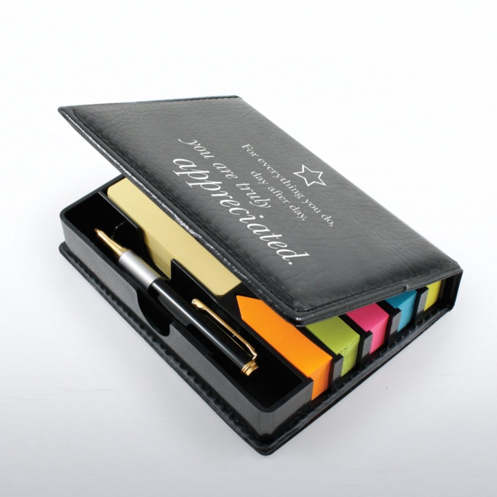 Flip Top Note Holder w/ Pen & Calendar - Truly Appreciated
