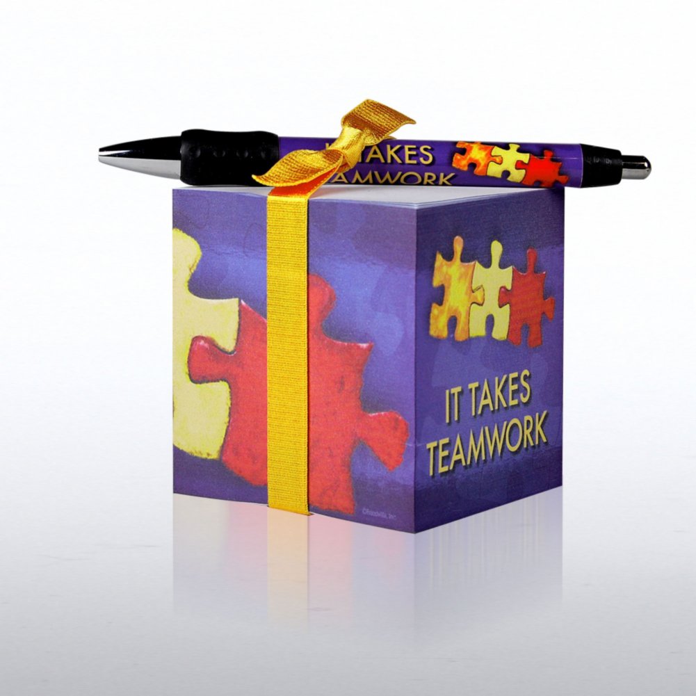 Office Gift Set - It Takes Teamwork NOTECUBE