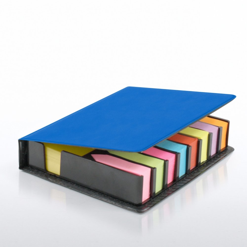 Executive Sticky Note Holder w/ Calendar - Ocean Blue SIDE