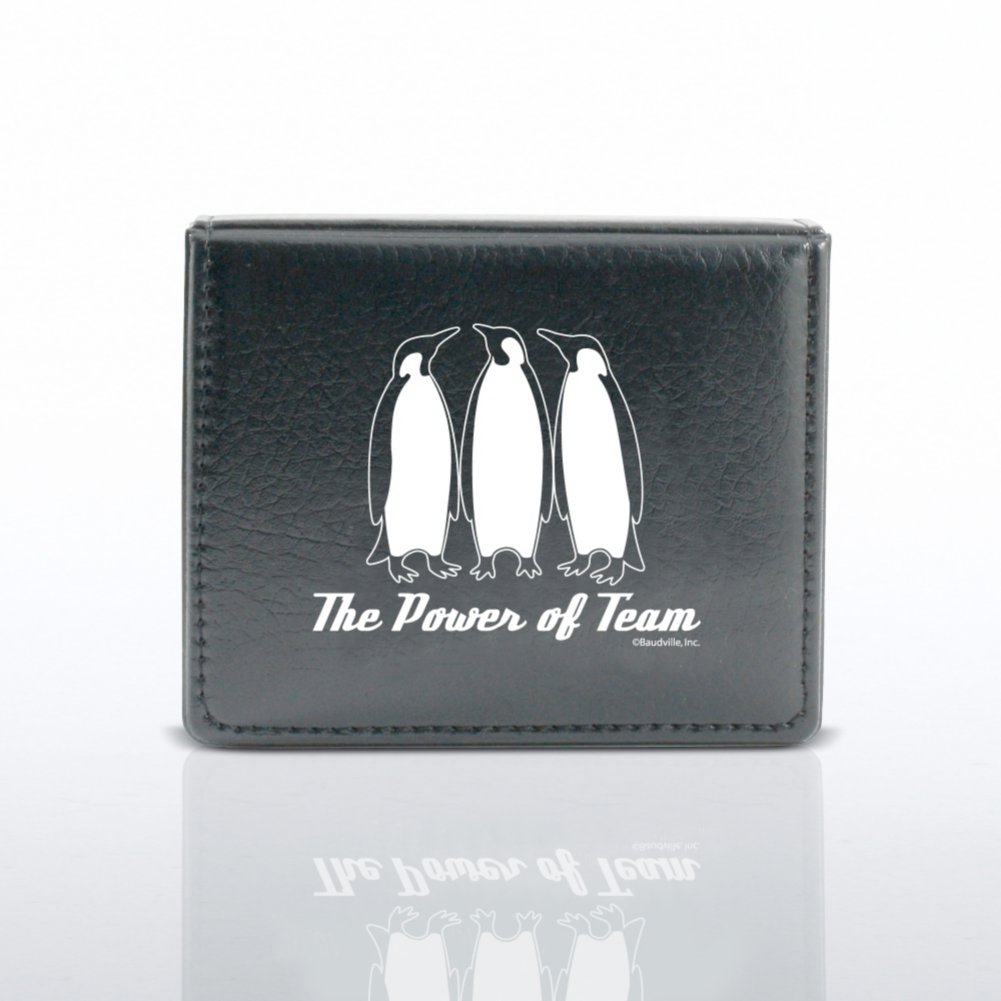 Flip Top Sticky Note Holder w/ Pen & Calendar - Penguins CLOSED