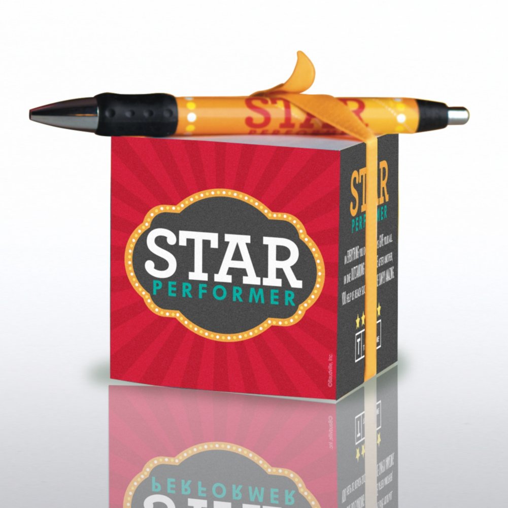 Note Cube & Pen Gift Set - Star Performer BACK