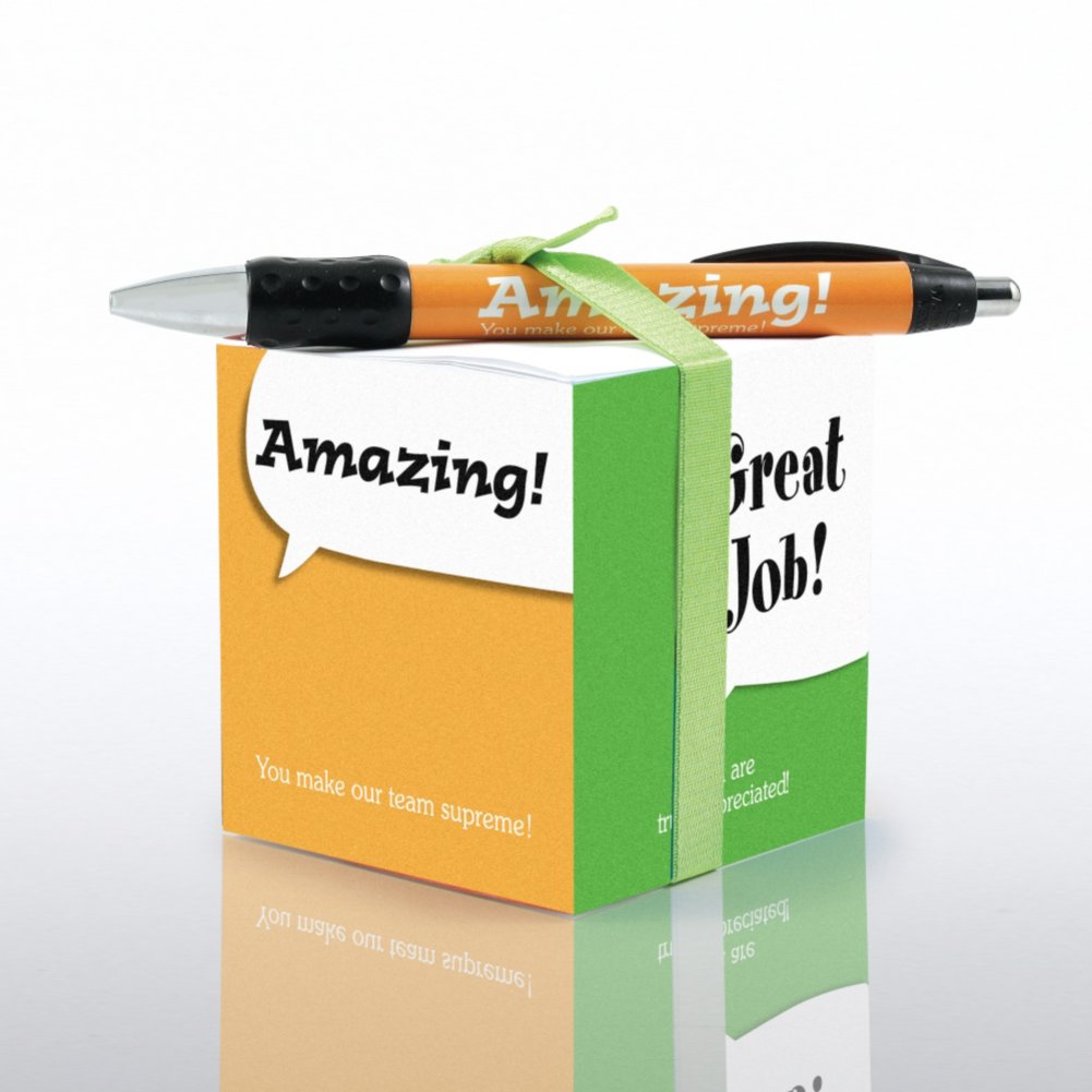 Note Cube & Pen Gift Set - Positive Praise BACK