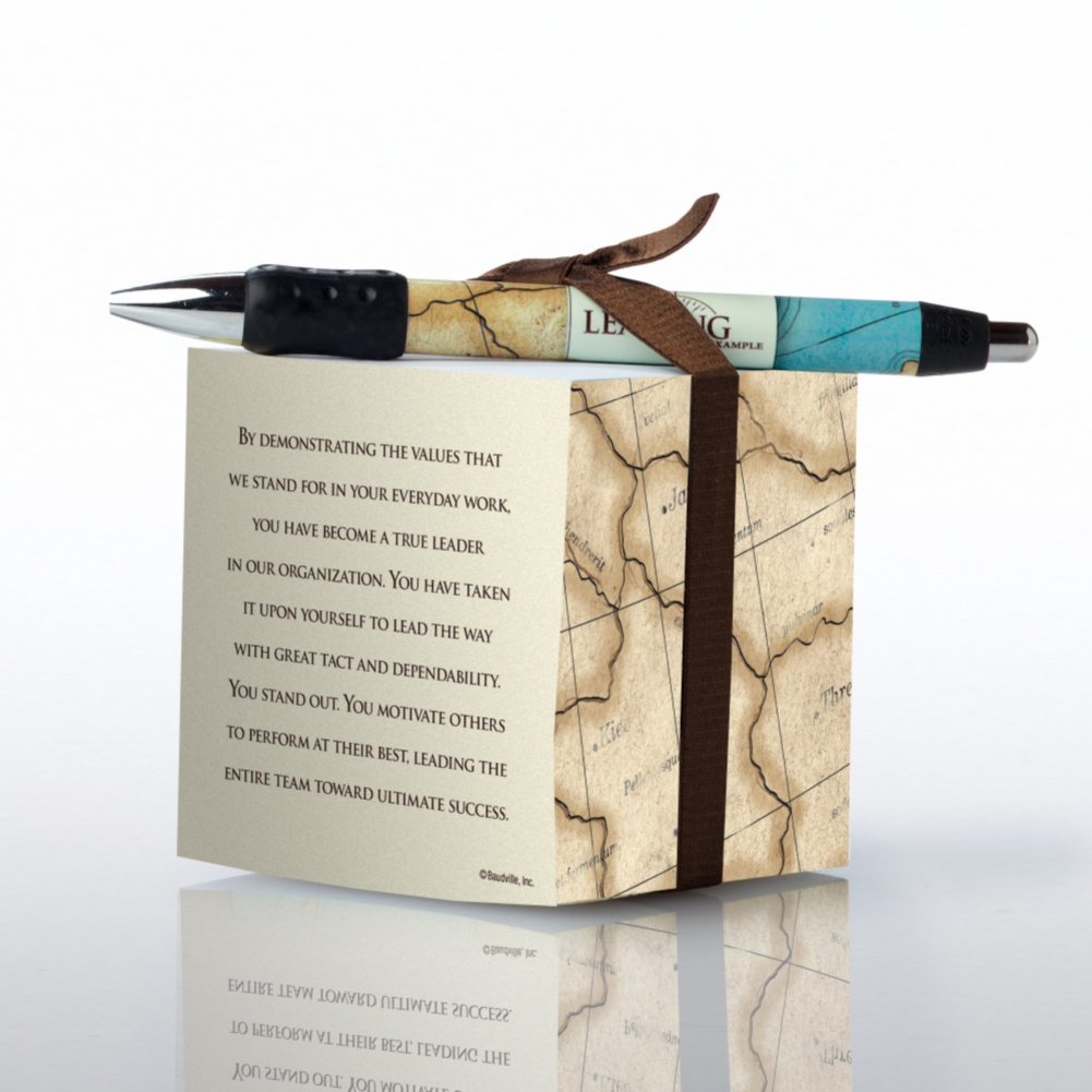Note Cube & Pen Gift Set - Leading by Example BACK