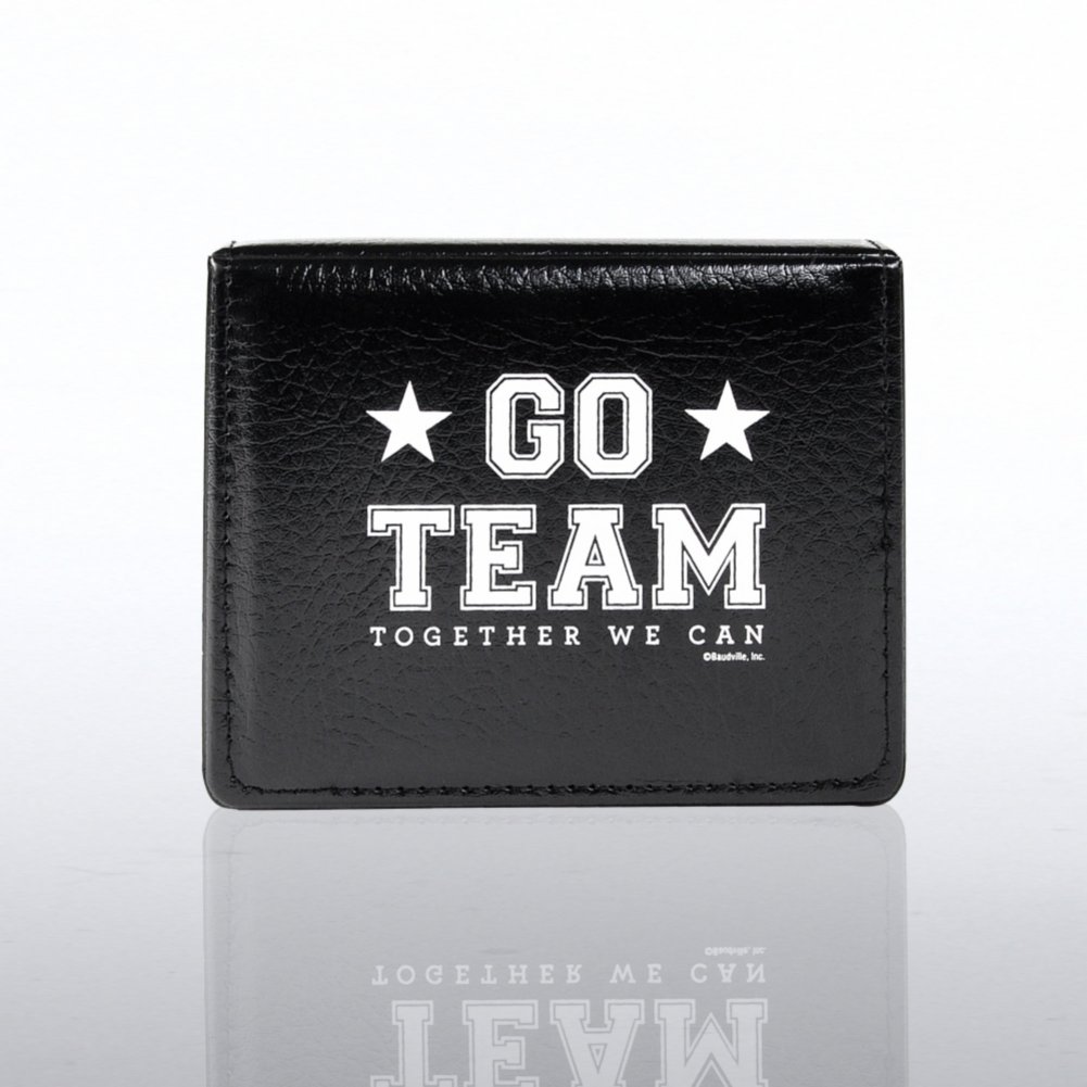 Flip Top Sticky Note Holder w/ Pen & Calendar - Go Team CLOSED