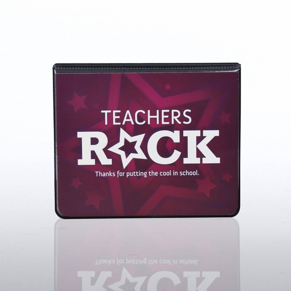 Flip Top Sticky Note Holder w/ Calendar - Teachers Rock CLOSED