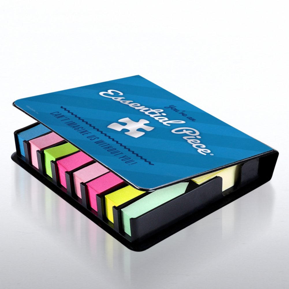 Flip Top Sticky Note Holder w/ Calendar - Essential Piece BL