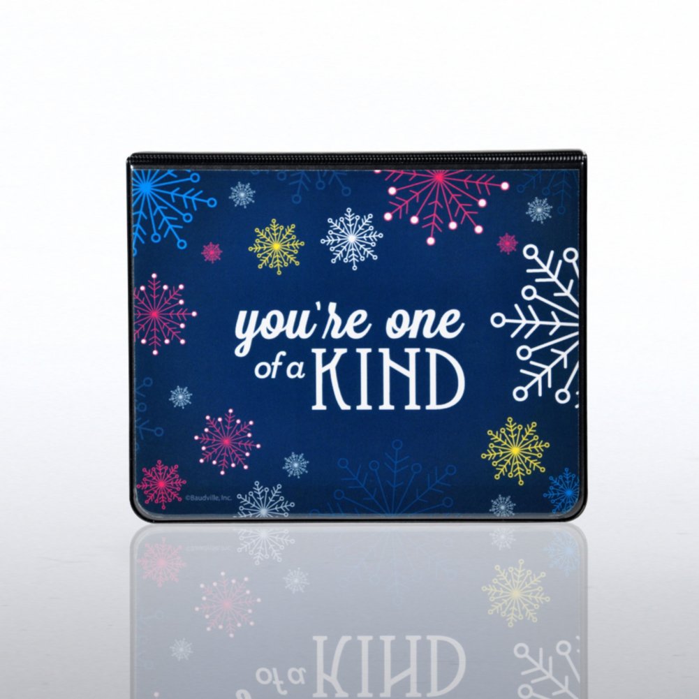 Flip Top Sticky Note Holder with Calendar - Snowflake CLOSED