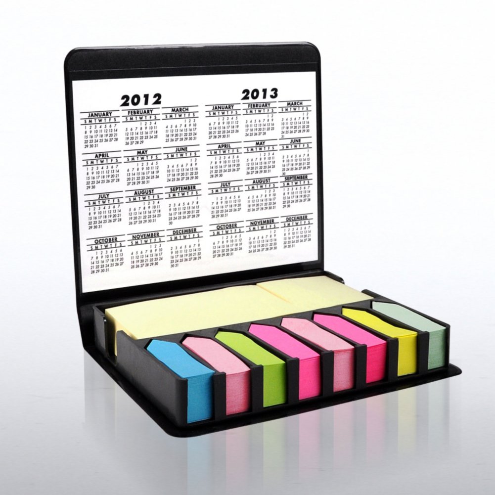 Flip Top Sticky Note Holder with Calendar - Snowman OPEN