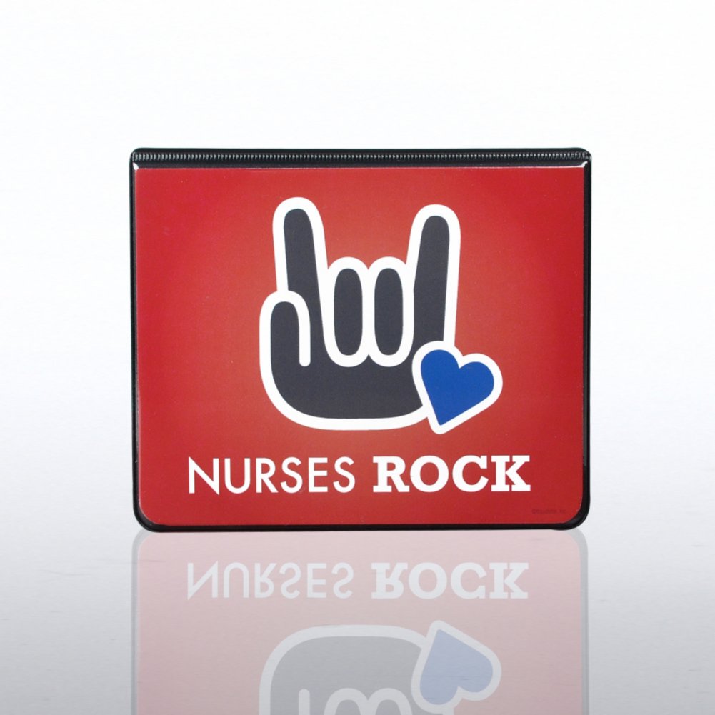 Flip Top Sticky Note Holder w/ Calendar - Nurses Rock CLOSED