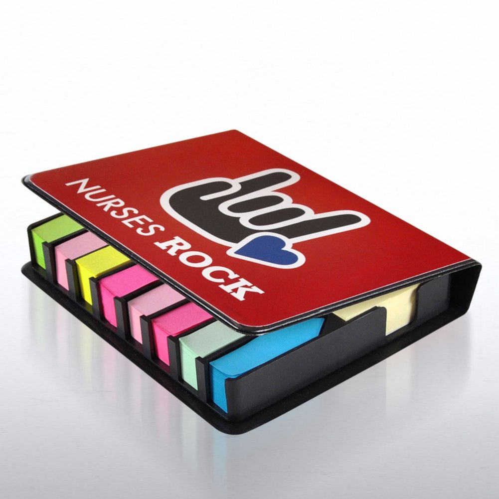 Flip Top Sticky Note Holder w/ Calendar - Nurses Rock