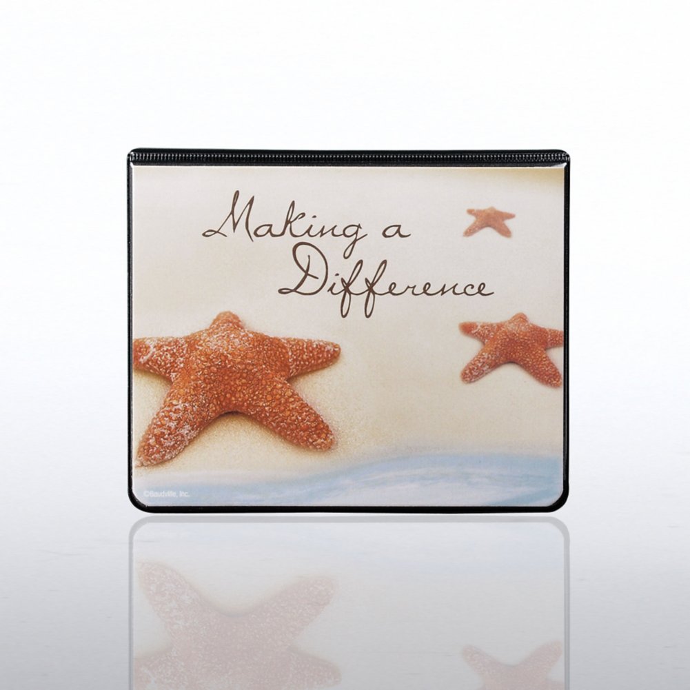 Flip Top Sticky Note Holder w/ Calendar - Starfish CLOSED