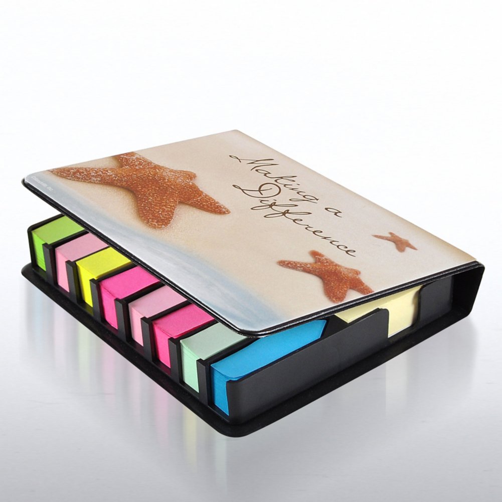 Flip Top Sticky Note Holder w/ Calendar - Starfish