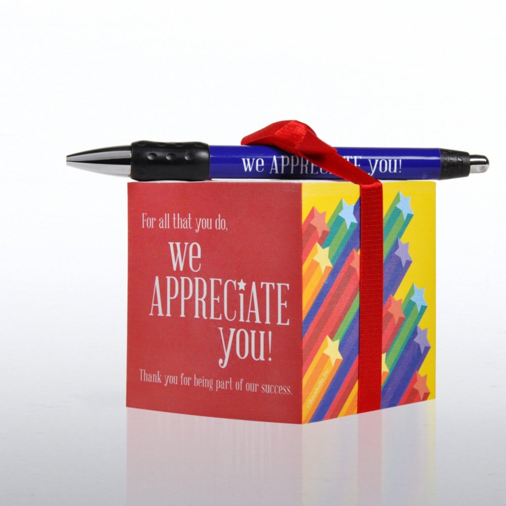 Note Cube & Pen Gift Set - We Appreciate You