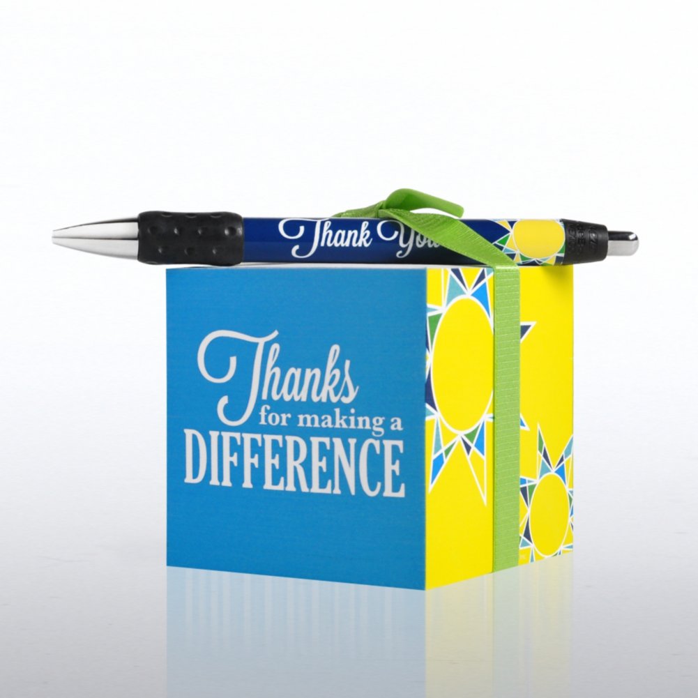Note Cube & Pen Gift Set - Thanks for Making a Difference
