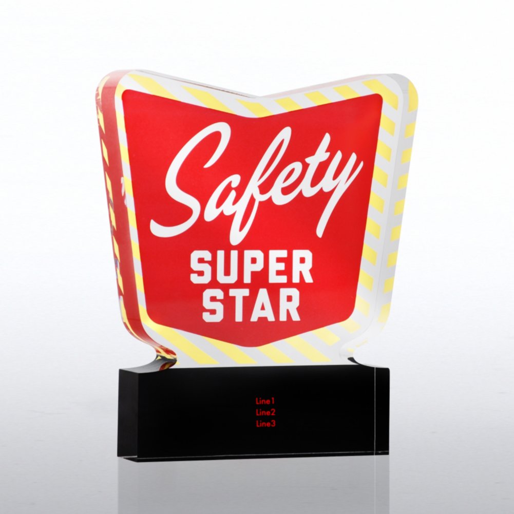 Desktop Acrylic Trophy - Safety Super Star