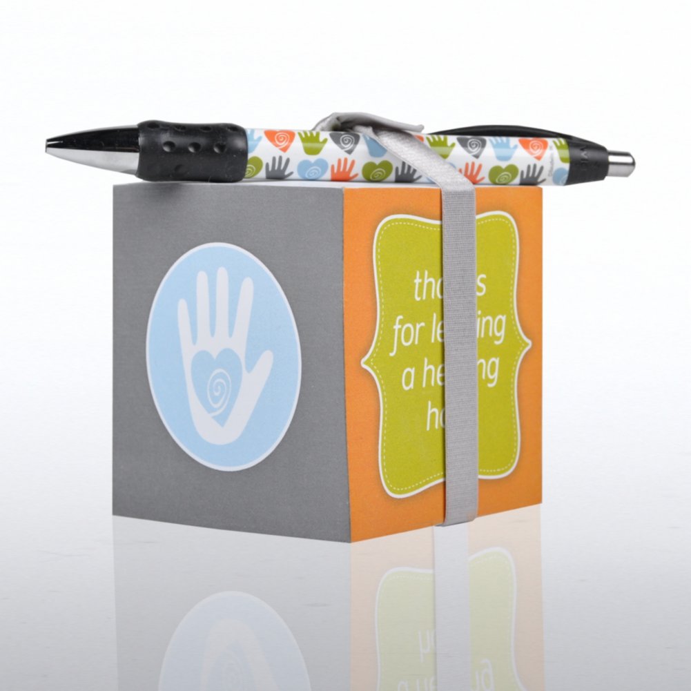 Note Cube & Pen Gift Set - Helping Hand