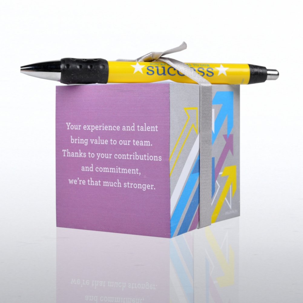 Note Cube & Pen Gift Set - You're Essential to Our Success BACK