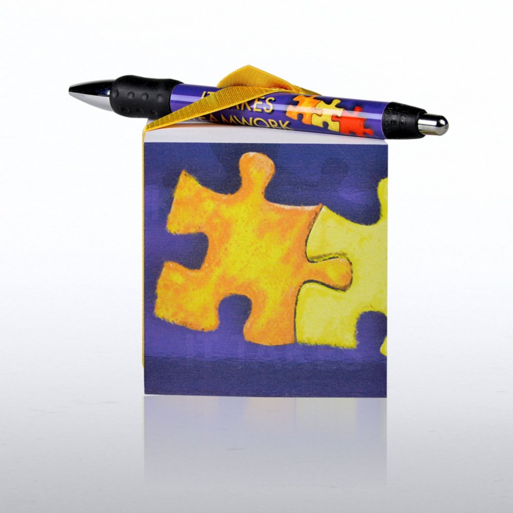 Note Cube & Pen Gift Set - It Takes Teamwork SIDE