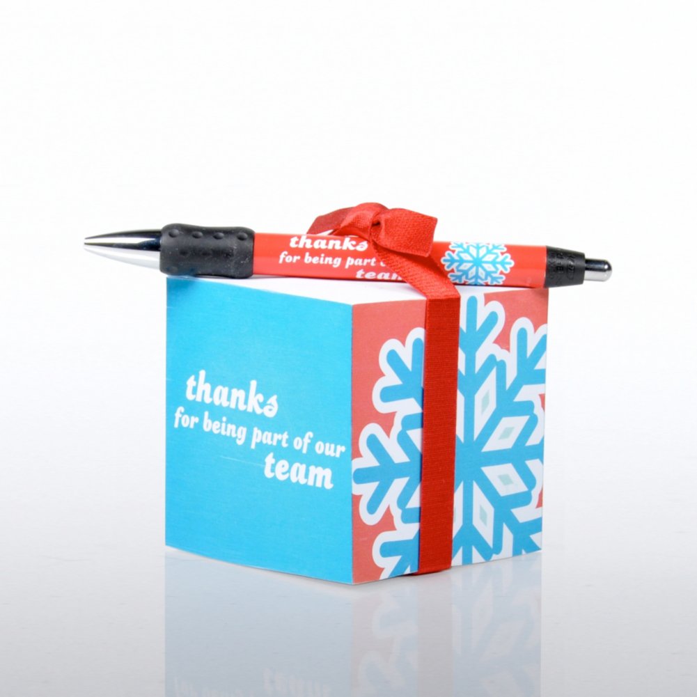 Note Cube & Pen Gift Set - Snowflake: Team BACK