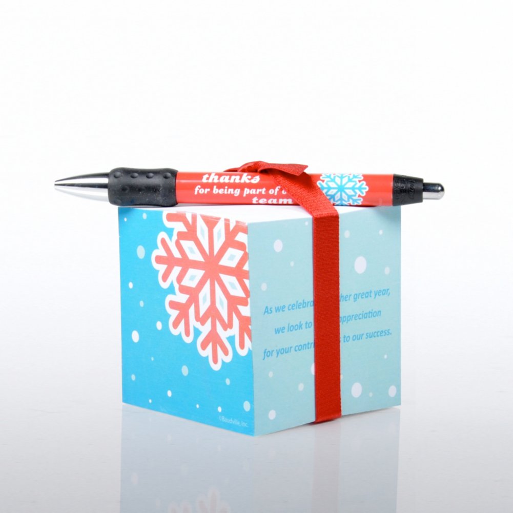 Note Cube & Pen Gift Set - Snowflake: Team