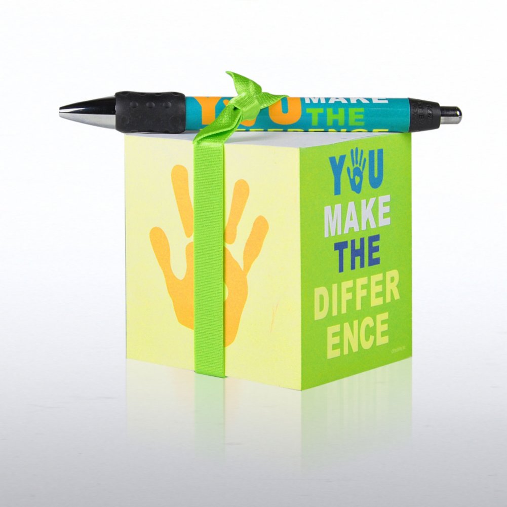 Note Cube & Pen Gift Set - You Make the Diff - Healthcare
