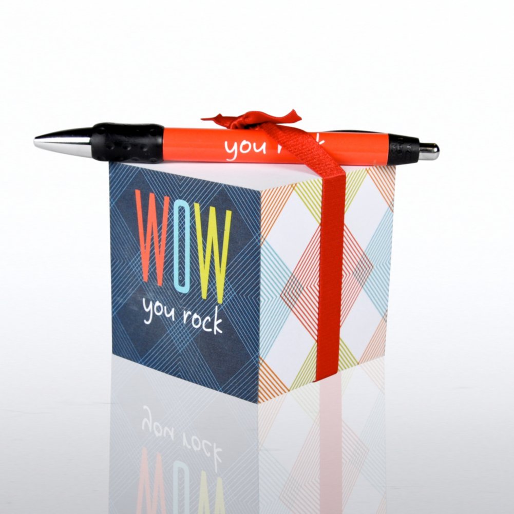 Note Cube & Pen Gift Set - Office Cheer BACK