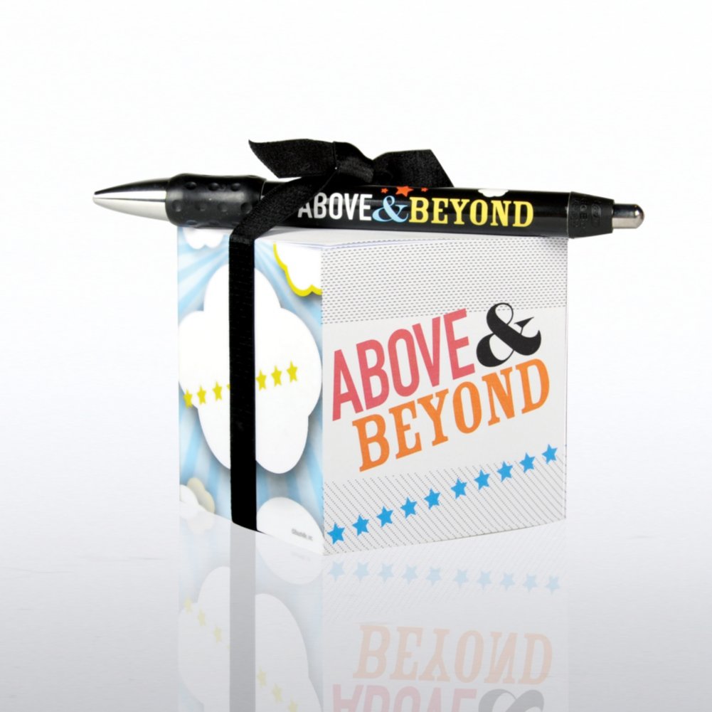 Note Cube & Pen Gift Set - Above & Beyond Theme