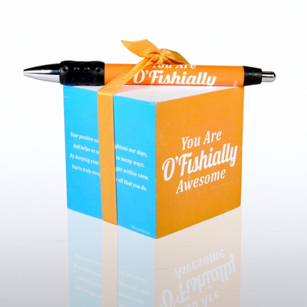 Note Cube & Pen Gift Set - AIE - Fish BACK