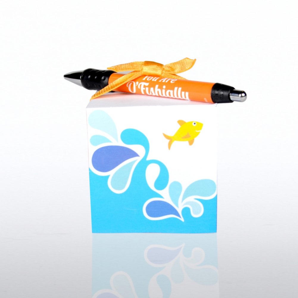 Note Cube & Pen Gift Set - AIE - Fish SIDE