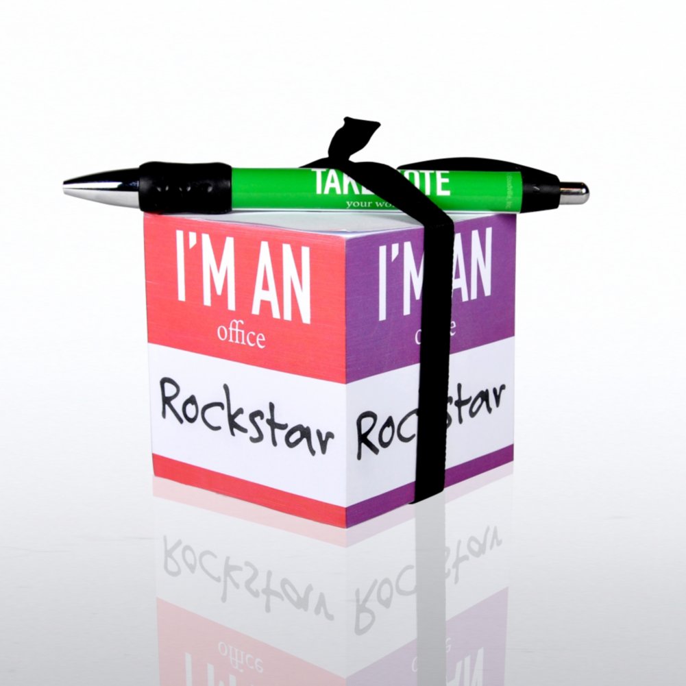 Note Cube & Pen Gift Set - Hello My Name Is... BACK