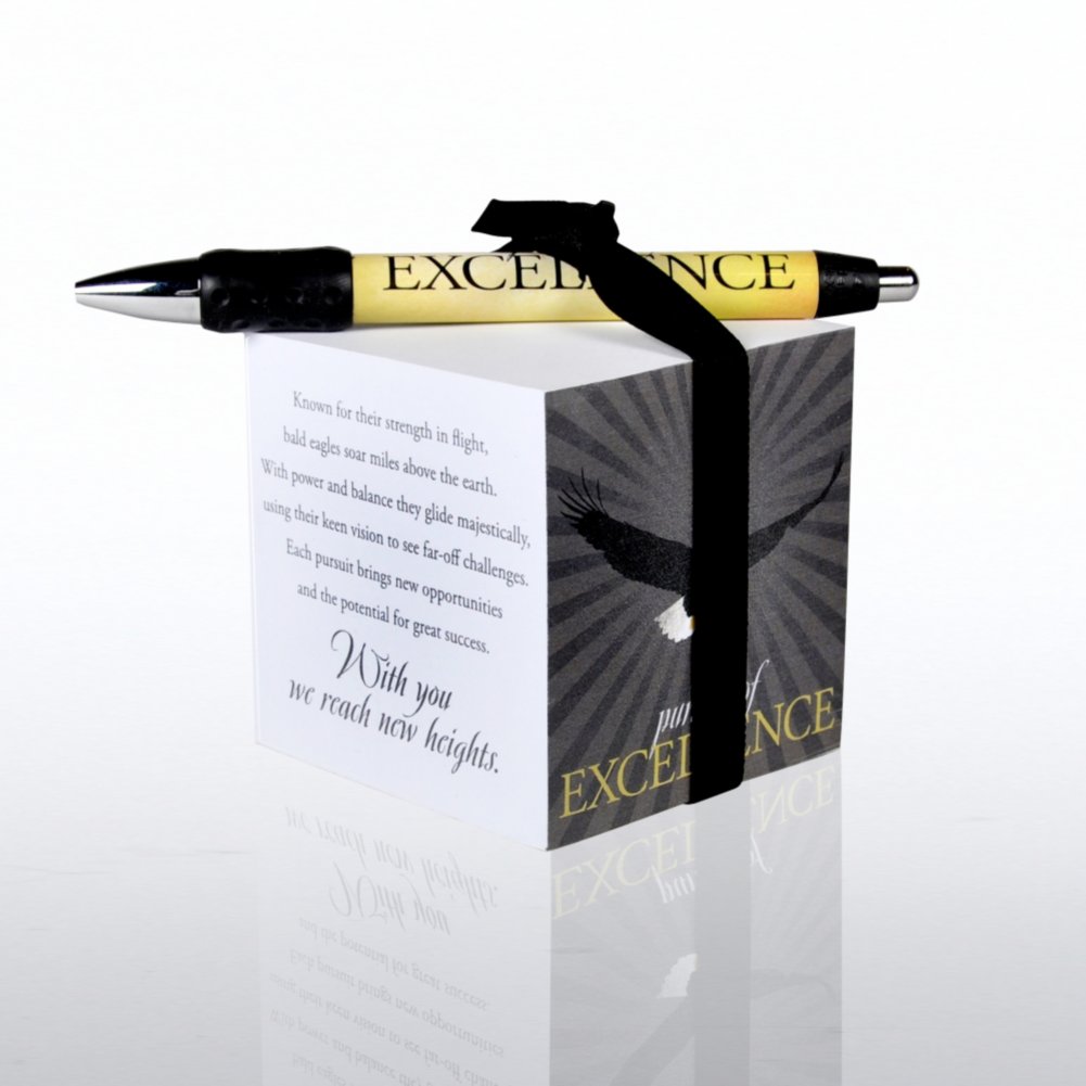 Note Cube & Pen Gift Set - Eagle: Pursuit of Excellence BACK
