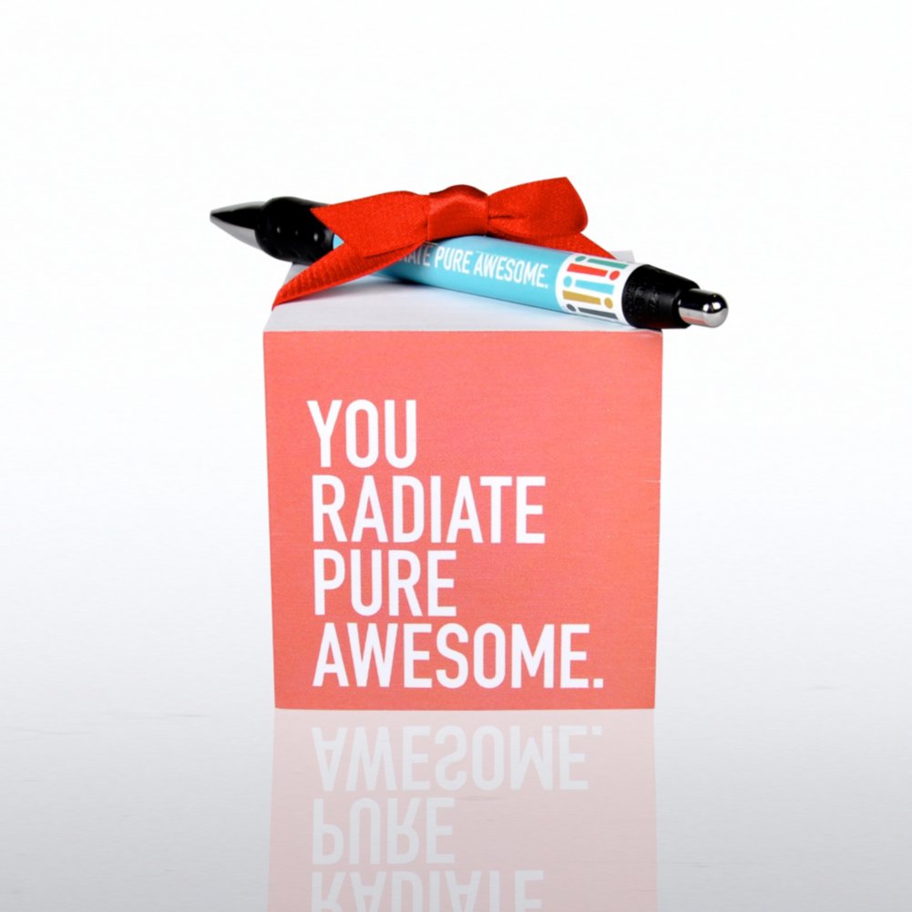 Note Cube & Pen Gift Set - Exclamations- Pure Awesome SIDE